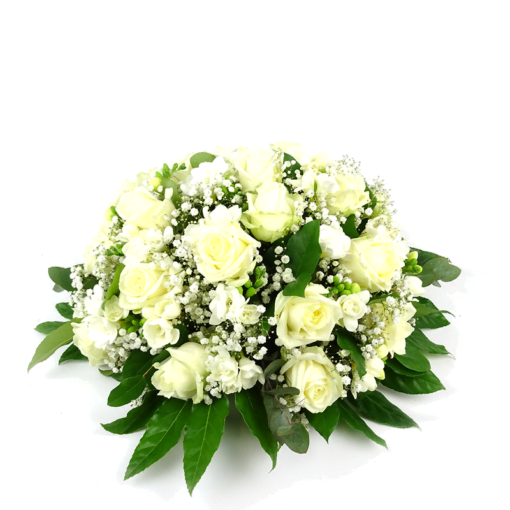 Duoplant - Biedermeier rouwstuk met witte rozen (100)