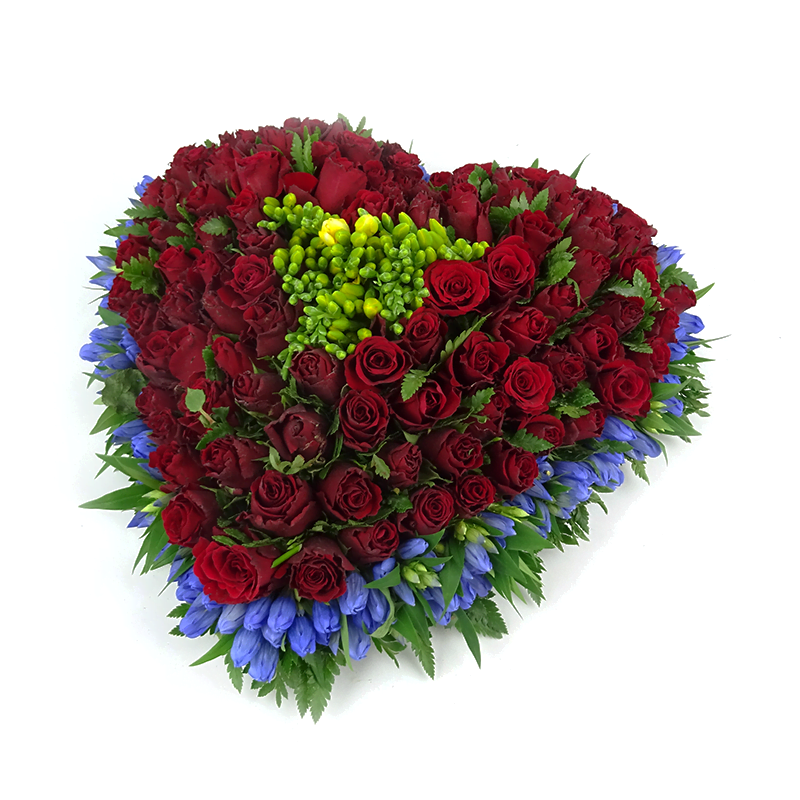 Nieuw Rouwstuk in hartvorm met rode rozen | Duoplant RR-75