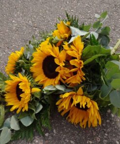 Duoplant rouwboeket met zonnebloemen