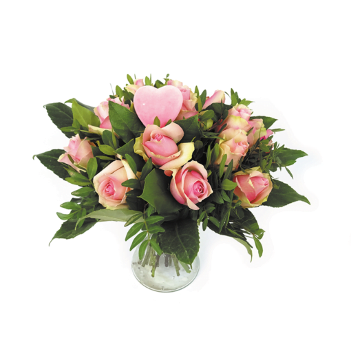 Valentijn boeket roze rozen - Duoplant