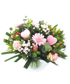 Valentijnsboeket roze