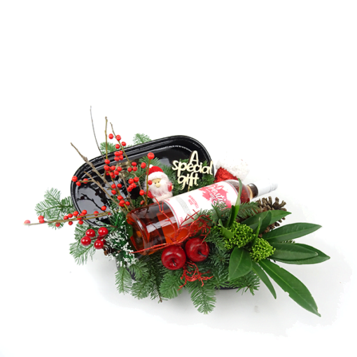 Duoplant - Kerststuk met rose