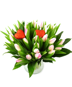 Valentijnsboeket met Roze tulpen