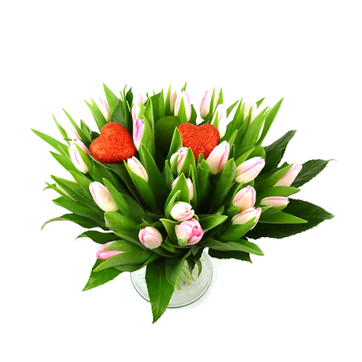 Valentijnsboeket met Roze tulpen